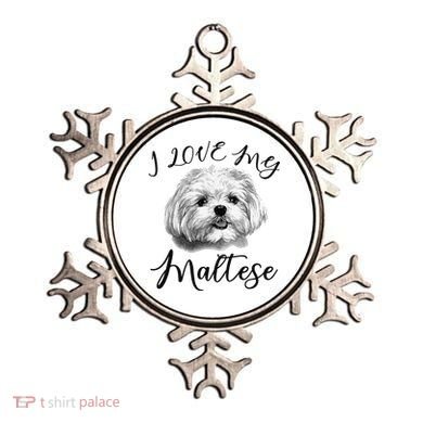 Maltese I Love My Maltese Dog Ornament