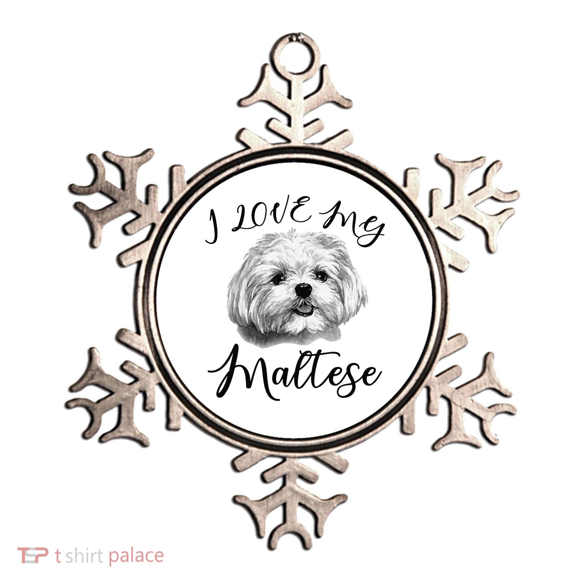 Maltese I Love My Maltese Dog Ornament