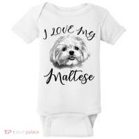 Maltese I Love My Maltese Dog Baby Bodysuit thumb 0