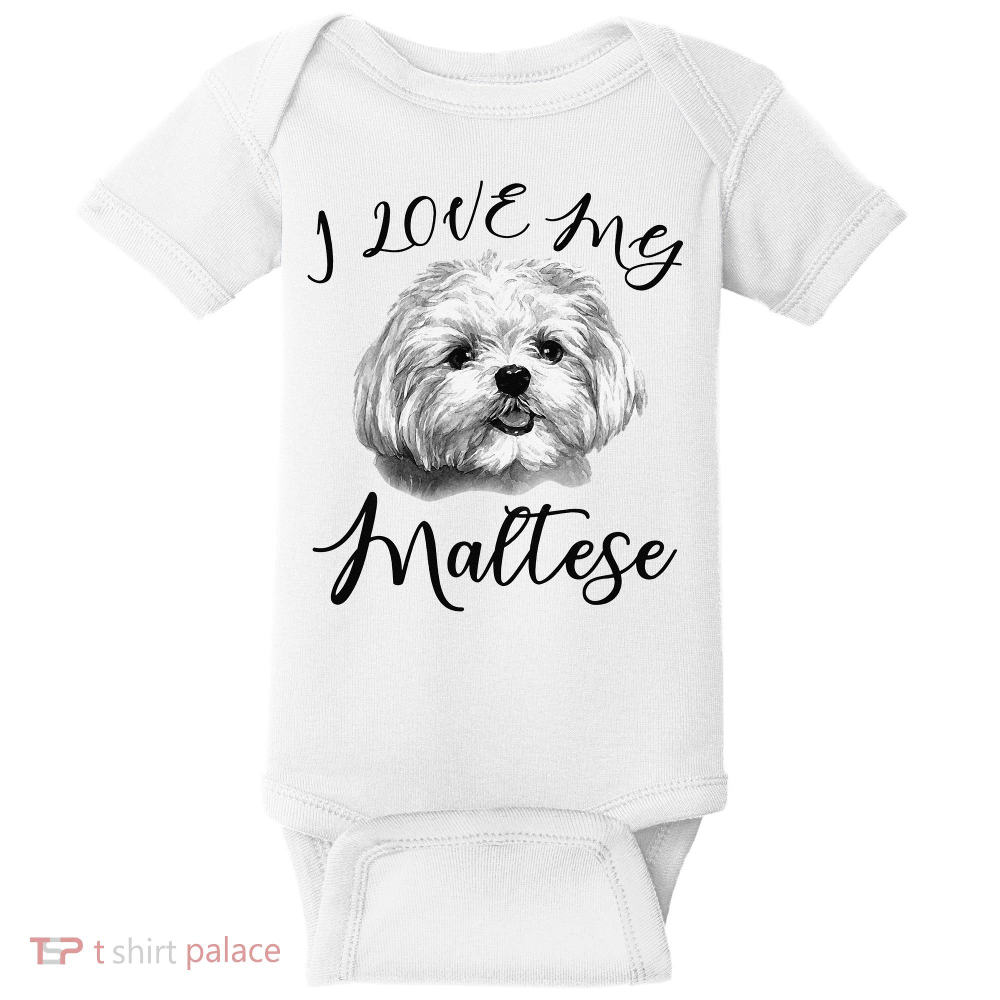 Maltese I Love My Maltese Dog Baby Bodysuit