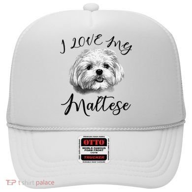 Maltese I Love My Maltese Dog Hat