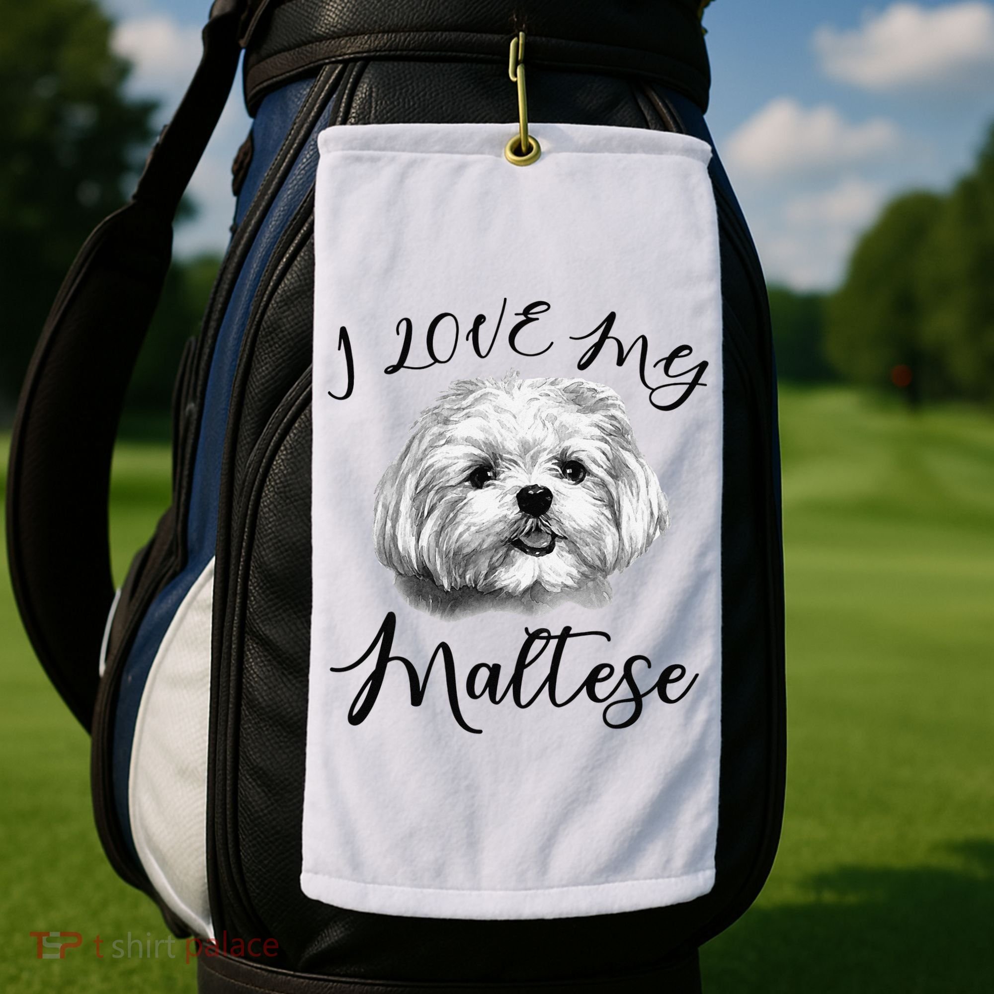 Maltese I Love My Maltese Dog Golf Towel