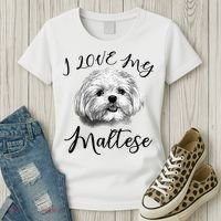 Maltese I Love My Maltese Dog Women's T-Shirt thumb 3