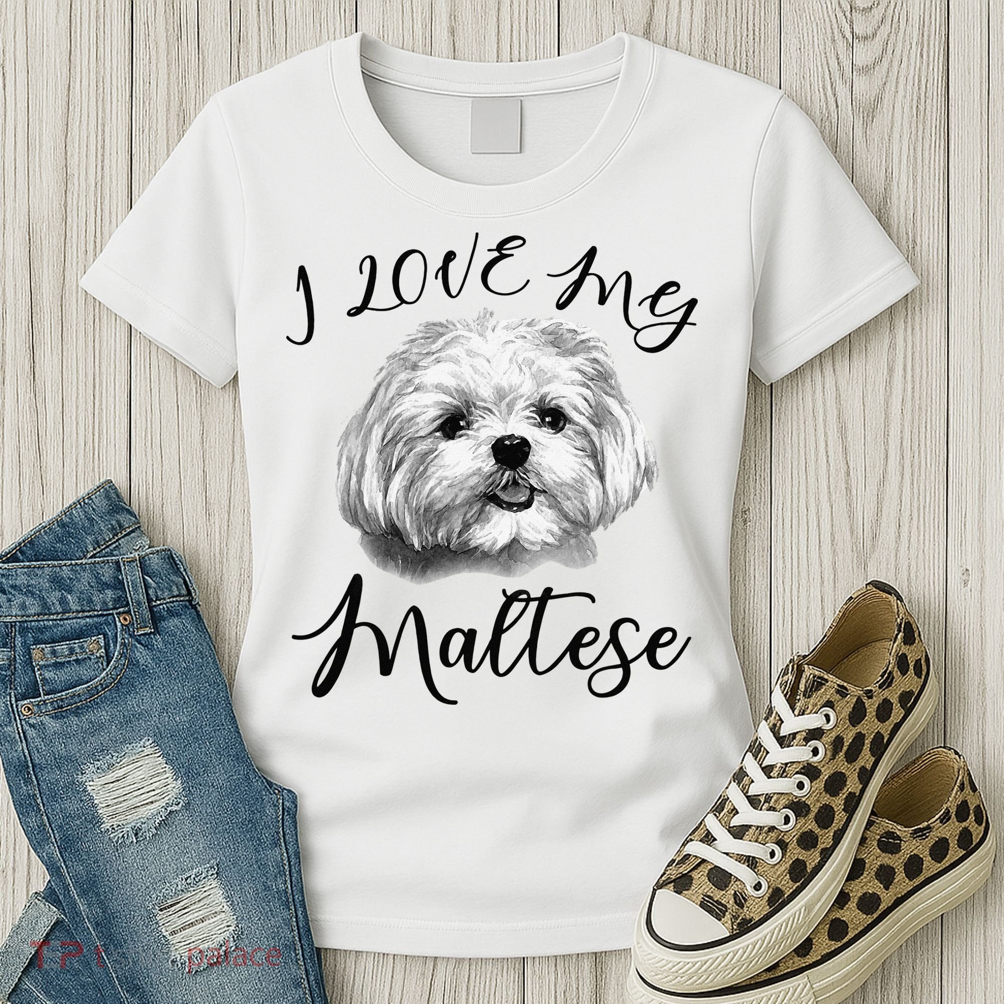 Maltese I Love My Maltese Dog Women's T-Shirt