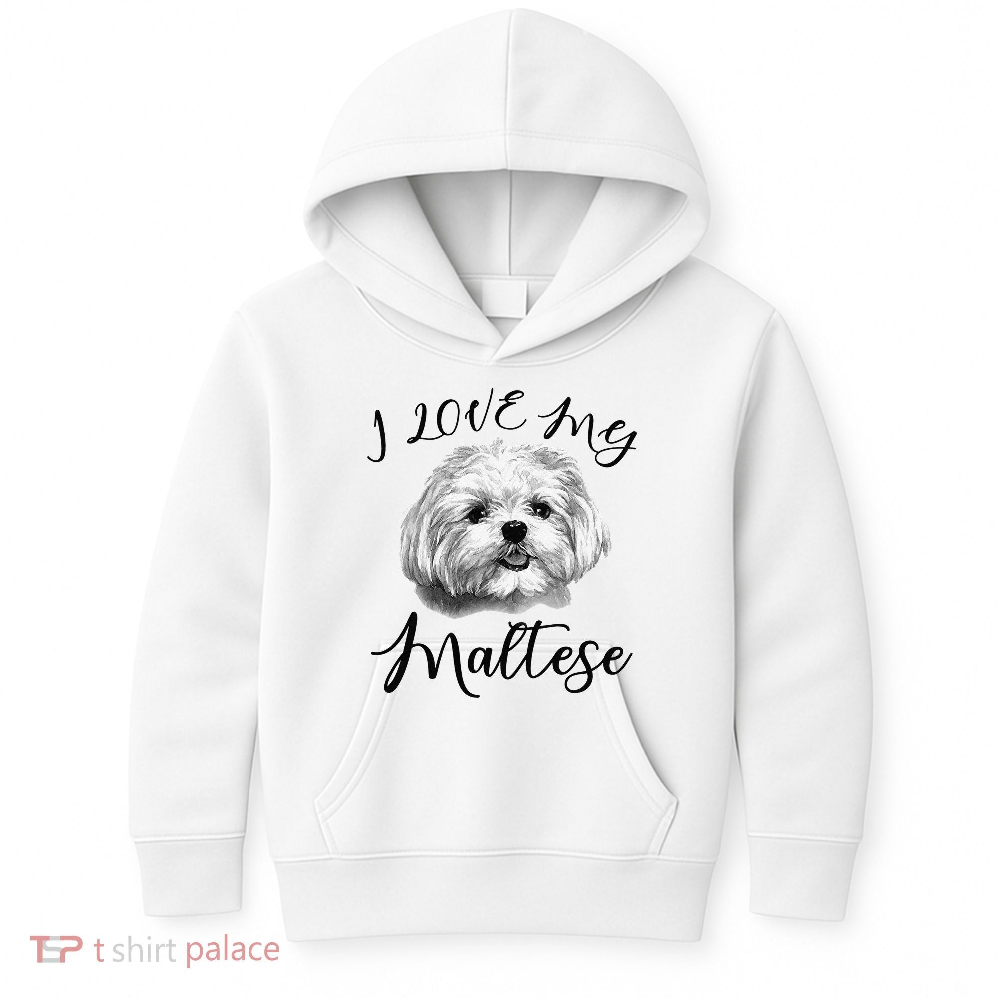 Maltese I Love My Maltese Dog Kids Hoodie
