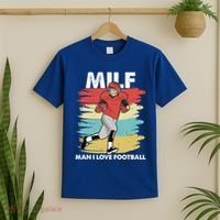 Milf I Love Football Funny Retro American Football Fun Great Gift T-Shirt thumb 2