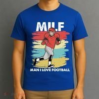 Milf I Love Football Funny Retro American Football Fun Great Gift T-Shirt thumb 3
