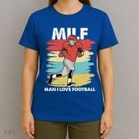 Milf I Love Football Funny Retro American Football Fun Great Gift T-Shirt thumb 4