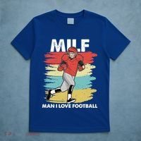 Milf I Love Football Funny Retro American Football Fun Great Gift T-Shirt thumb 5