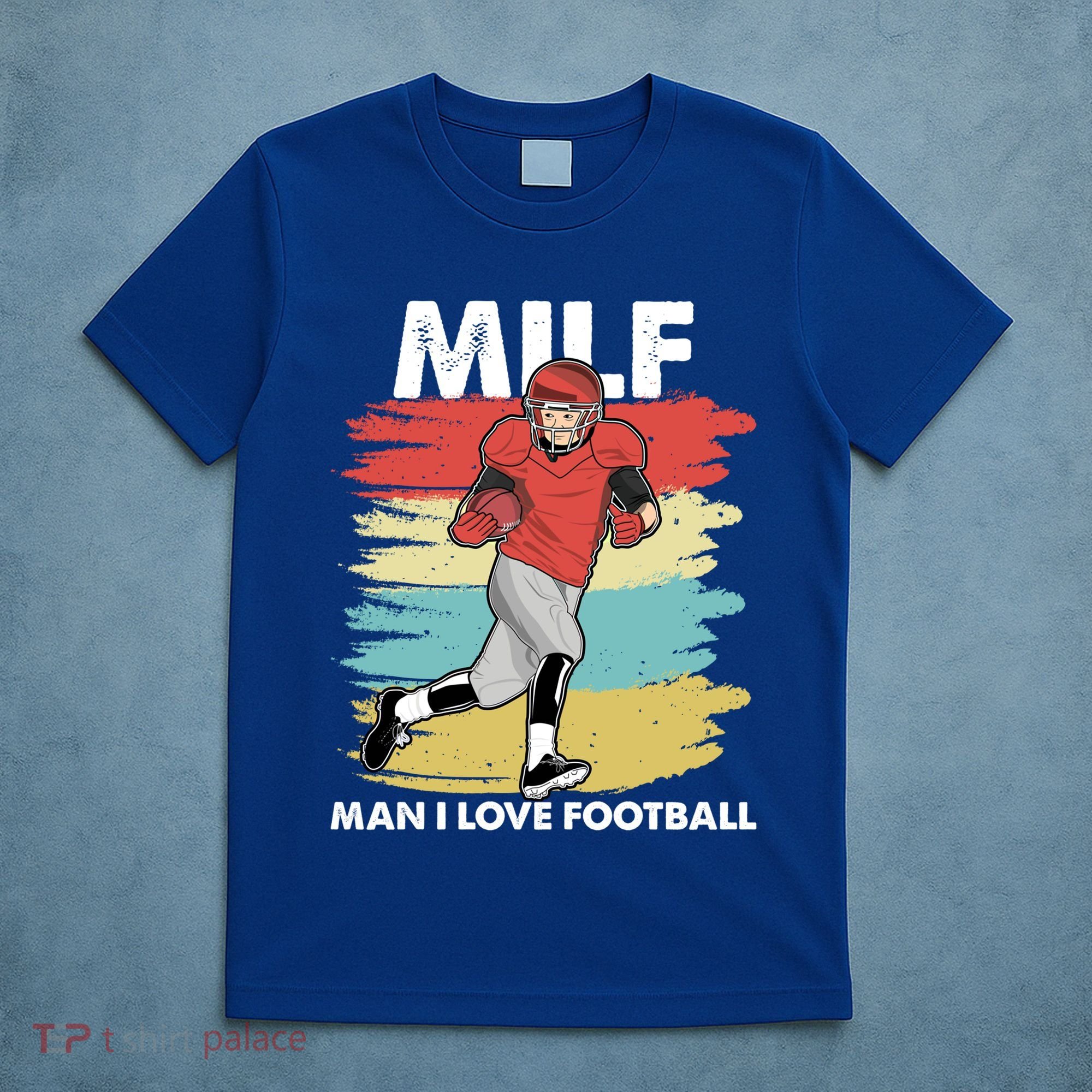 Milf I Love Football Funny Retro American Football Fun Great Gift T-Shirt