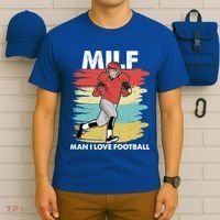 Milf I Love Football Funny Retro American Football Fun Great Gift T-Shirt thumb 6