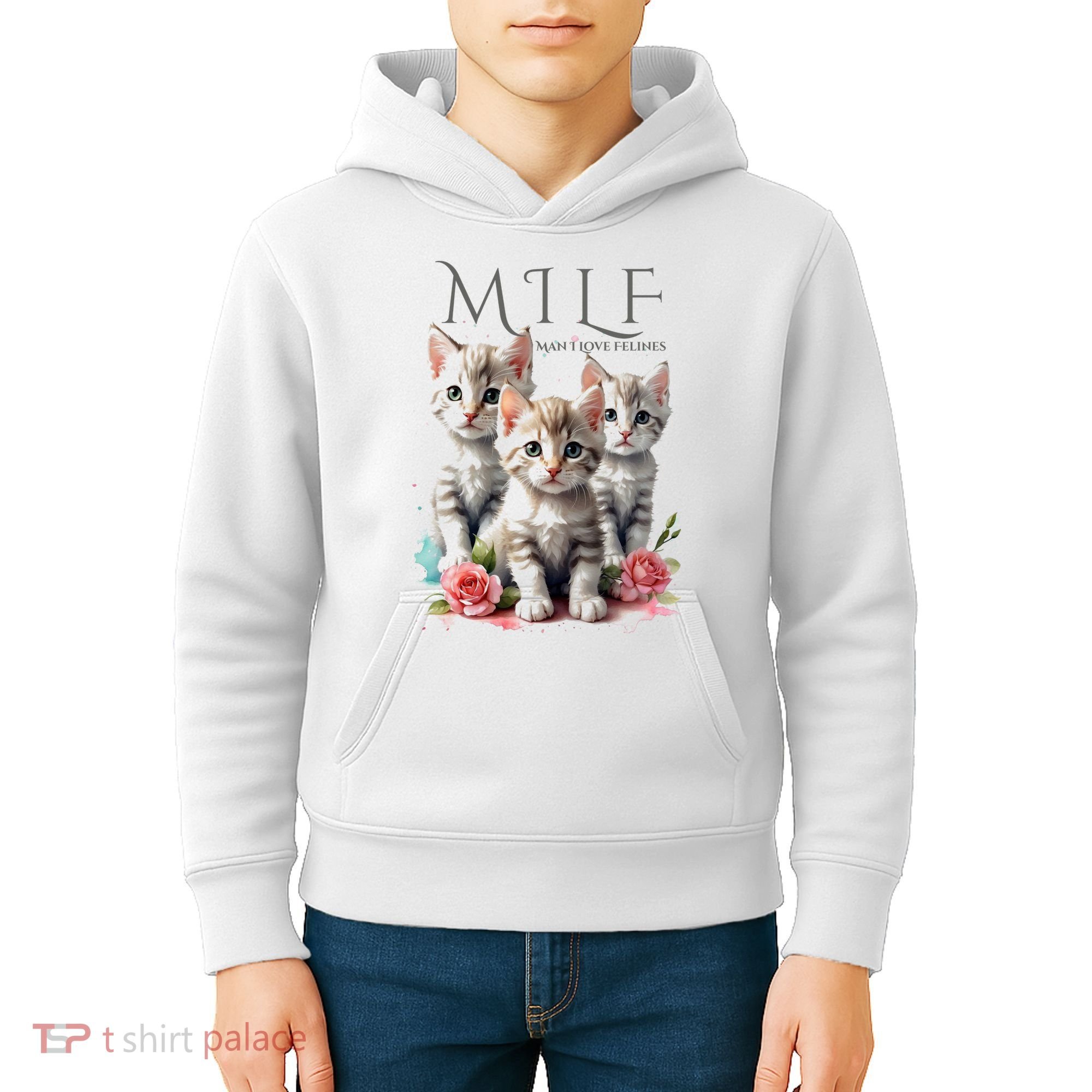 Man I Love Felines Kids Hoodie