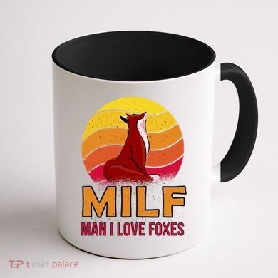 Man I Love Foxes MILF Coffee Mug back