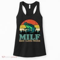 MILFMan I Love Frogs Funny Saying Frog Amphibian Lovers Women's Tank Top thumb 0