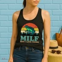 MILFMan I Love Frogs Funny Saying Frog Amphibian Lovers Women's Tank Top thumb 2