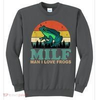 MILFMan I Love Frogs Funny Saying Frog Amphibian Lovers Sweatshirt thumb 0