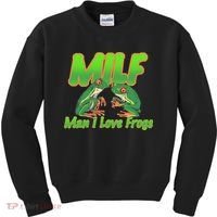 Milf Man I Love Frogs Funny Kids Sweatshirt thumb 0