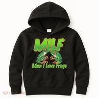 Milf Man I Love Frogs Funny Kids Hoodie thumb 0
