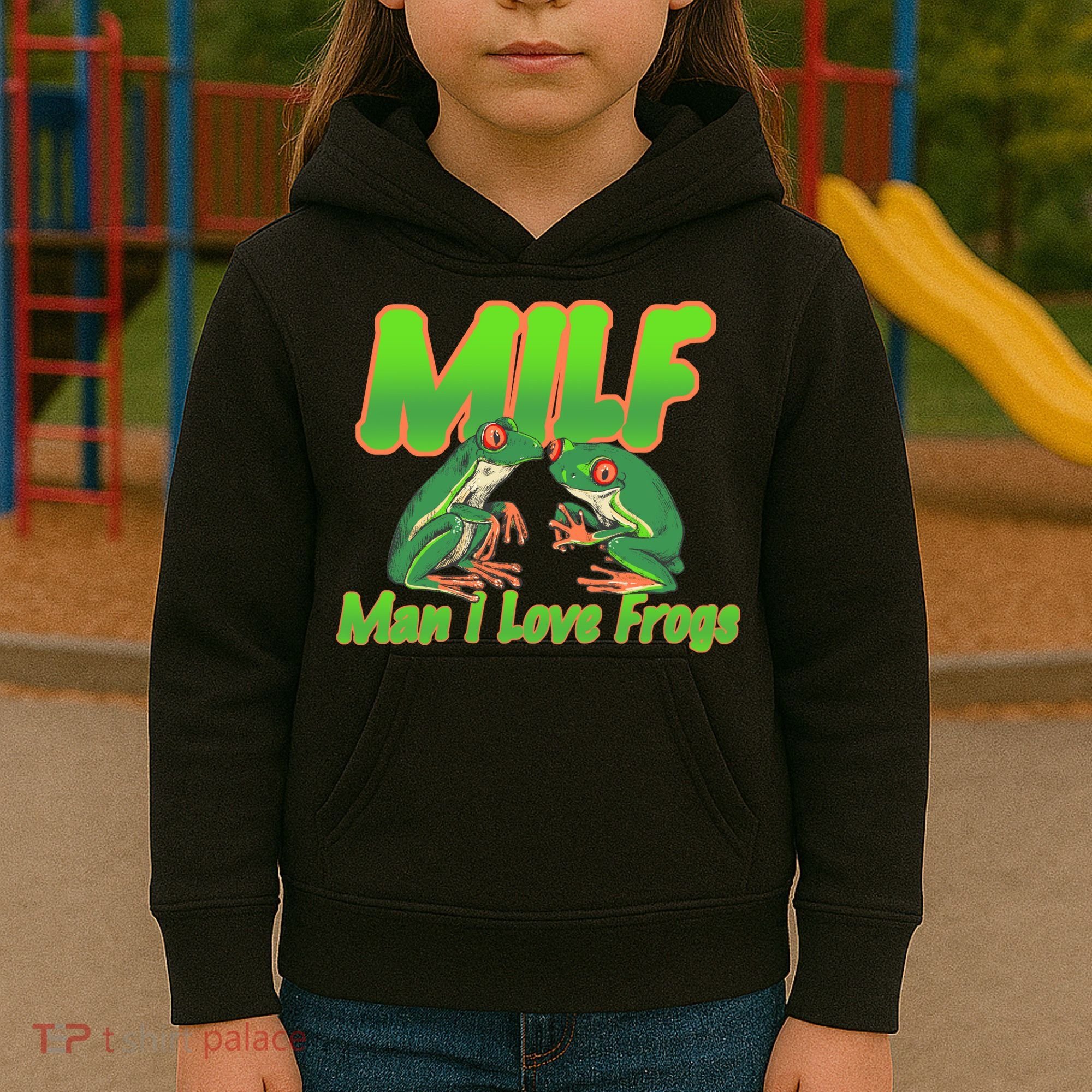 Milf Man I Love Frogs Funny Kids Hoodie