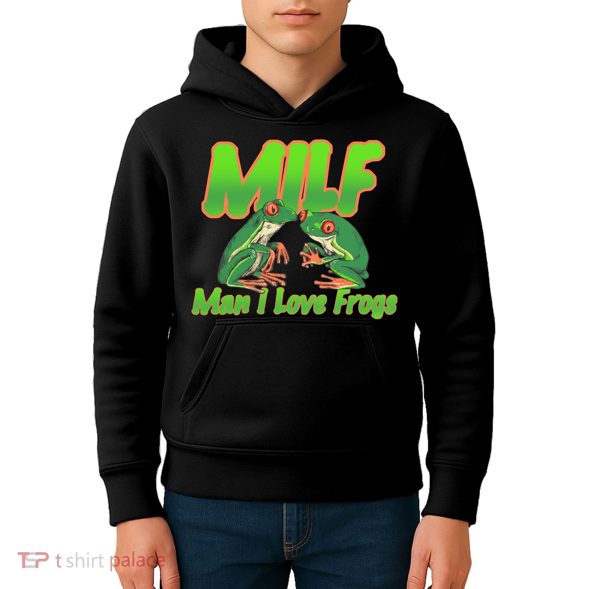 Milf Man I Love Frogs Funny Kids Hoodie