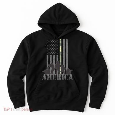 Military American Veteran Flag USA  Hoodie
