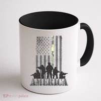 Military American Veteran Flag USA  Coffee Mug thumb 1