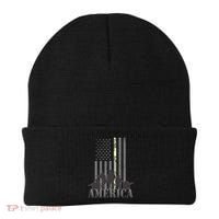 Military American Veteran Flag USA  Beanie thumb 0