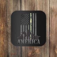 Military American Veteran Flag USA  Coaster thumb 0