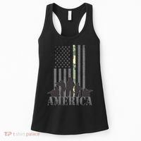 Military American Veteran Flag USA  Women's Tank Top thumb 0