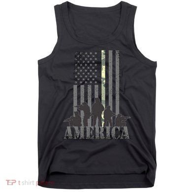 Military American Veteran Flag USA  Tank Top