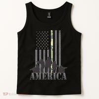 Military American Veteran Flag USA  Tank Top thumb 2