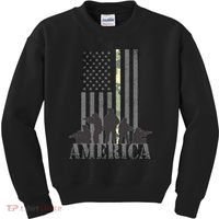Military American Veteran Flag USA  Kids Sweatshirt thumb 0
