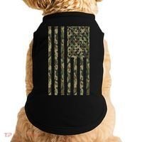 Military Camouflage USA American Flag Doggie Tank thumb 0