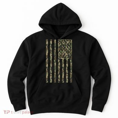 Military Camouflage USA American Flag Hoodie