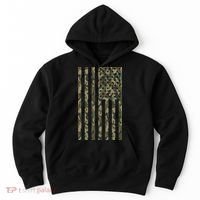 Military Camouflage USA American Flag Hoodie thumb 0