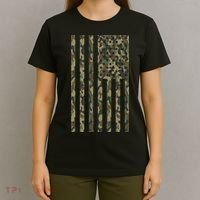 Military Camouflage USA American Flag T-Shirt thumb 4