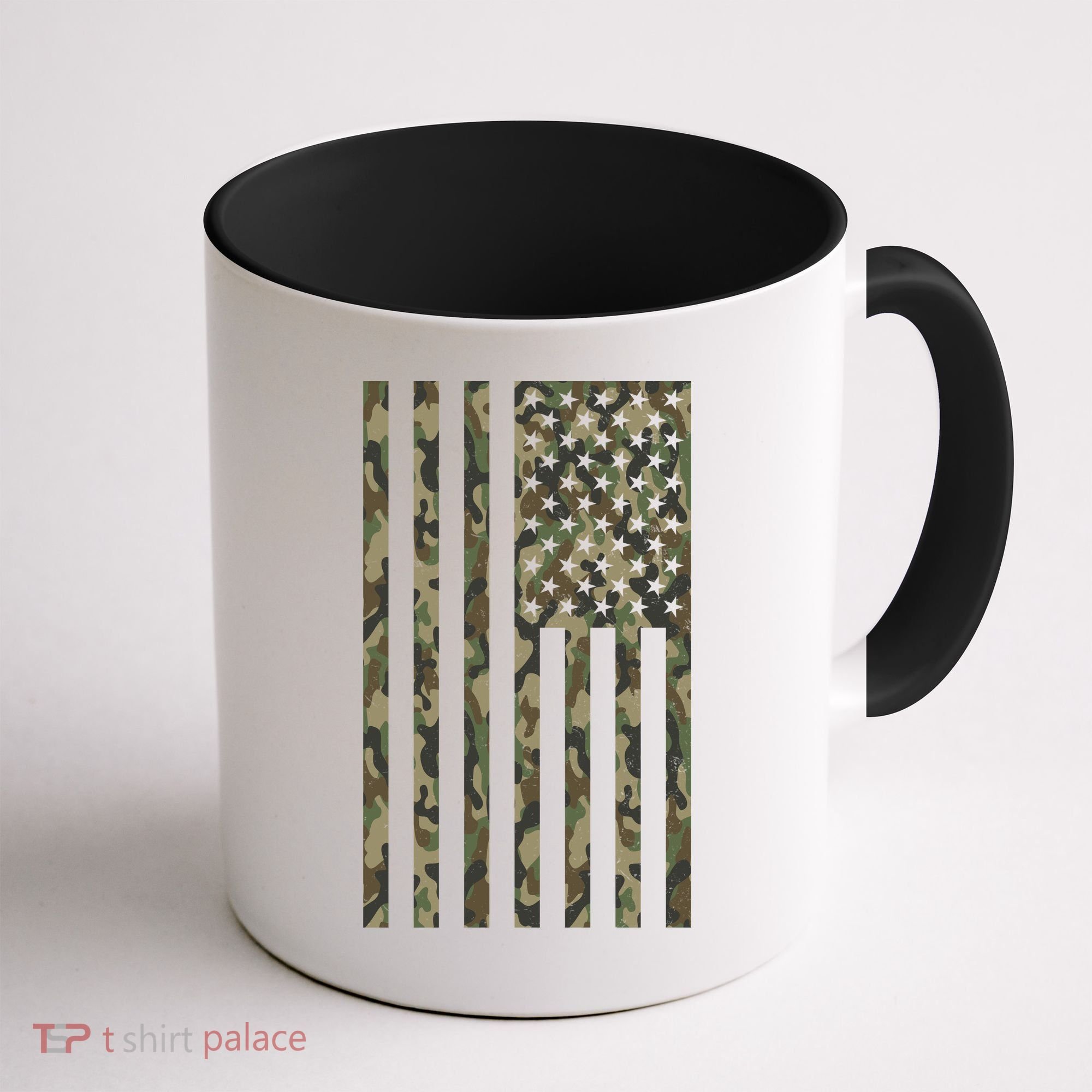 Military Camouflage USA American Flag Coffee Mug