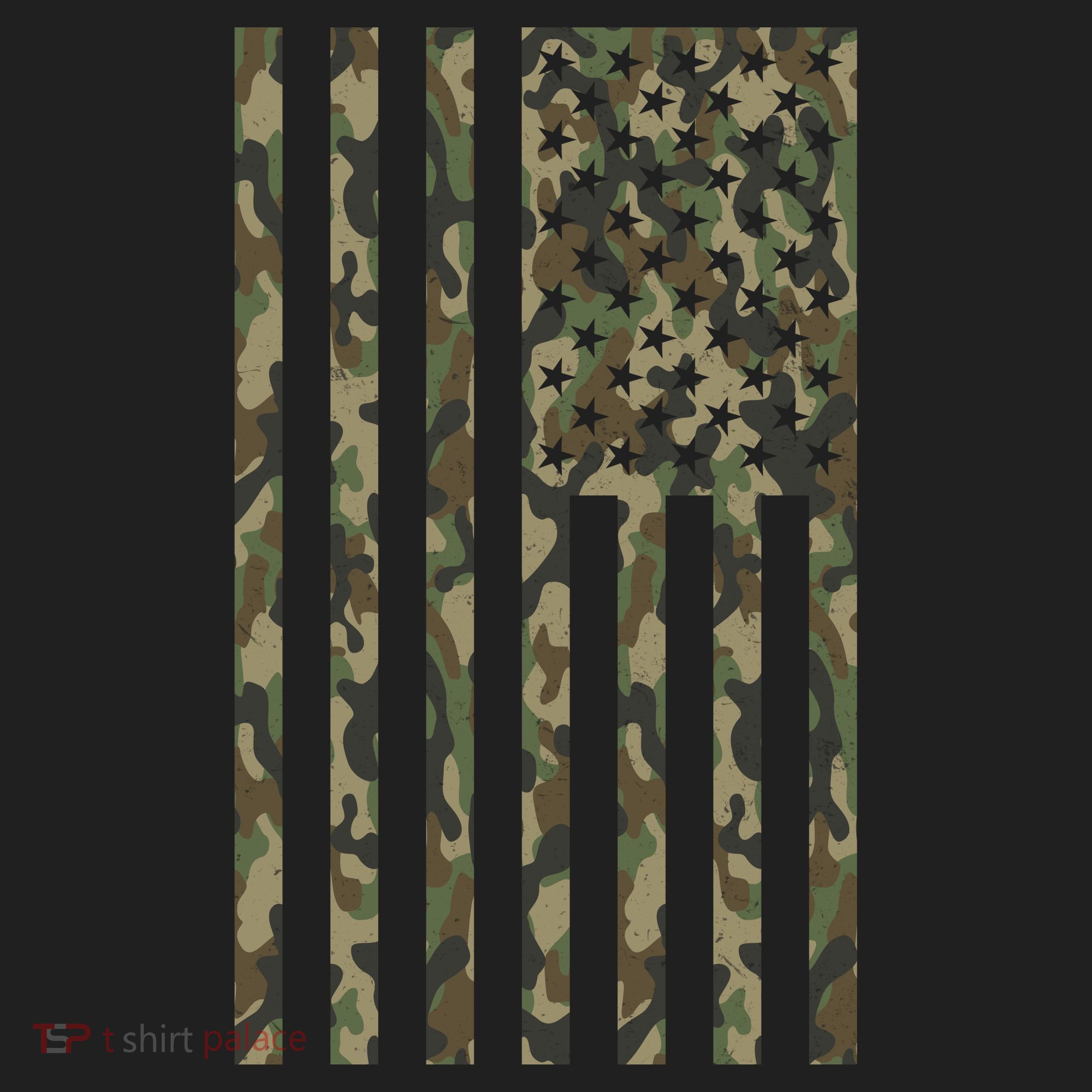 Military Camouflage USA American Flag Beanie