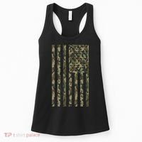 Military Camouflage USA American Flag Women's Tank Top thumb 0