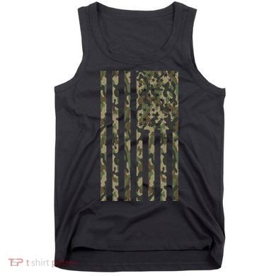 Military Camouflage USA American Flag Tank Top