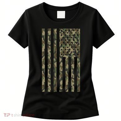 Military Camouflage USA American Flag Women's T-Shirt