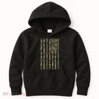 Military Camouflage USA American Flag Kids Hoodie thumb 0