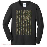 Military Camouflage USA American Flag Kids Long Sleeve Shirt thumb 0