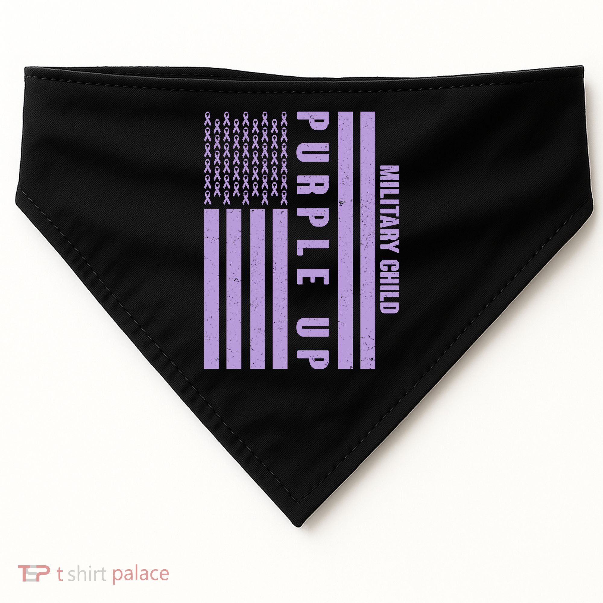 Military Child Purple UP US American Flag USA-Made Doggie Bandana