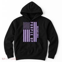 Military Child Purple UP US American Flag Hoodie thumb 0