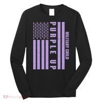 Military Child Purple UP US American Flag Long Sleeve Shirt thumb 0
