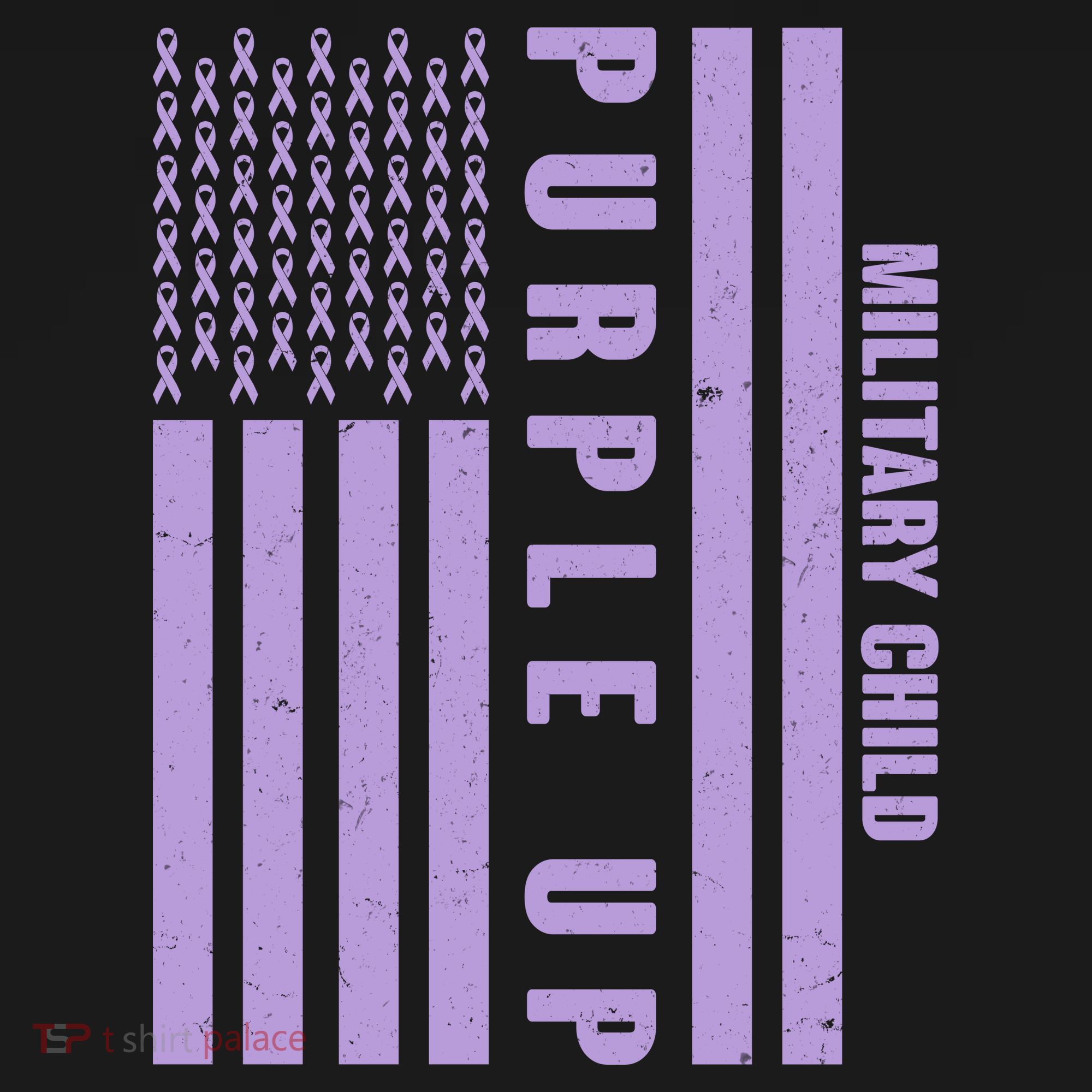 Military Child Purple UP US American Flag Sweatshirt