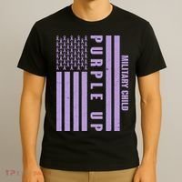 Military Child Purple UP US American Flag T-Shirt thumb 3