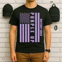 Military Child Purple UP US American Flag T-Shirt thumb 6