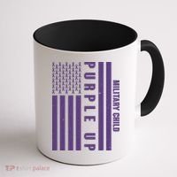 Military Child Purple UP US American Flag Coffee Mug thumb 1